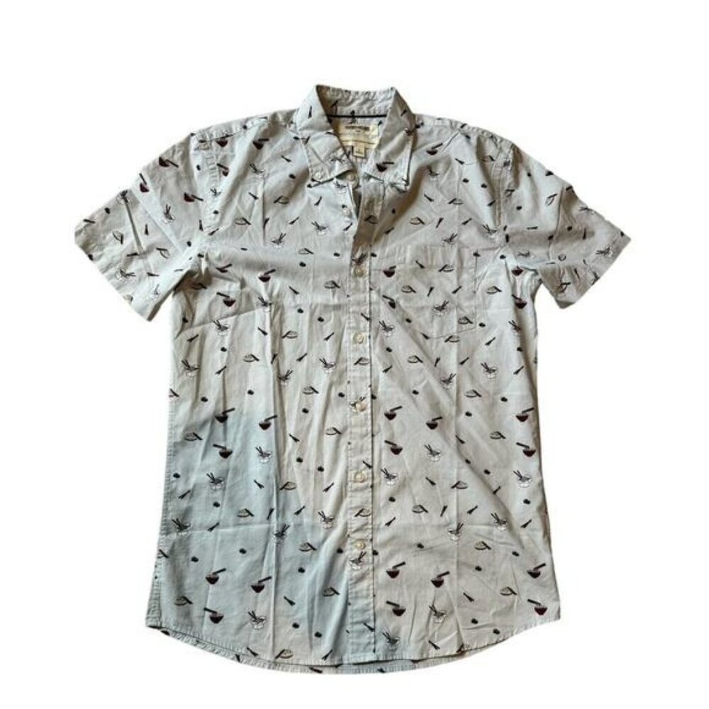 NWT, GoodThreads Button Down shirt, Small mens, Sushi Design/Noodle Print